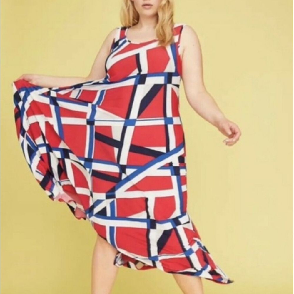 Lane Bryant Maxi Dress Women's Plus Size 18/20  Hi Lo Colorful